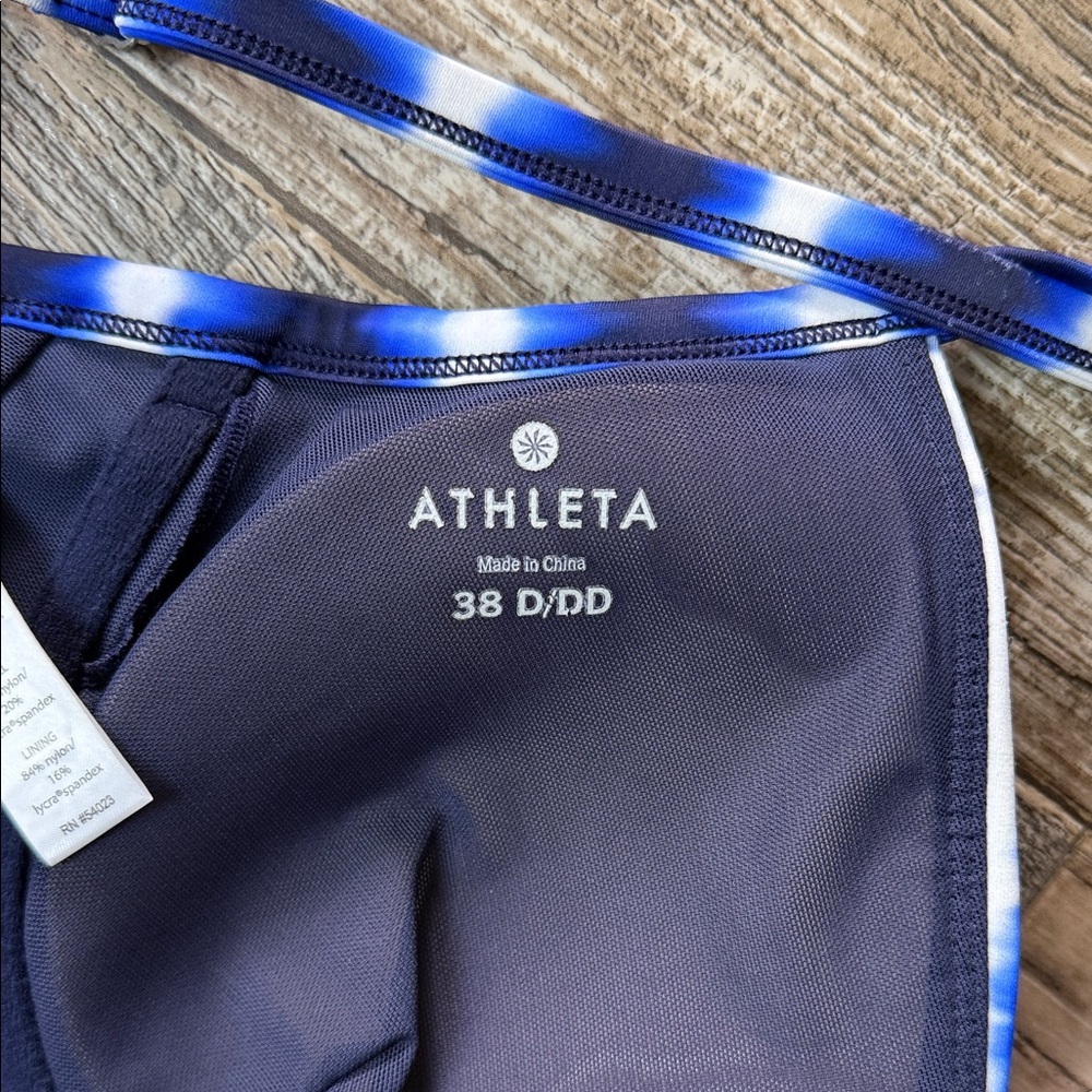 Athleta Blue and White Tie-Dye Bikini Set, Top 38DDD, Bottom Large - Picture 7 of 13